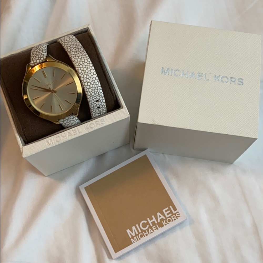 Wraparound Michael Kors watch.